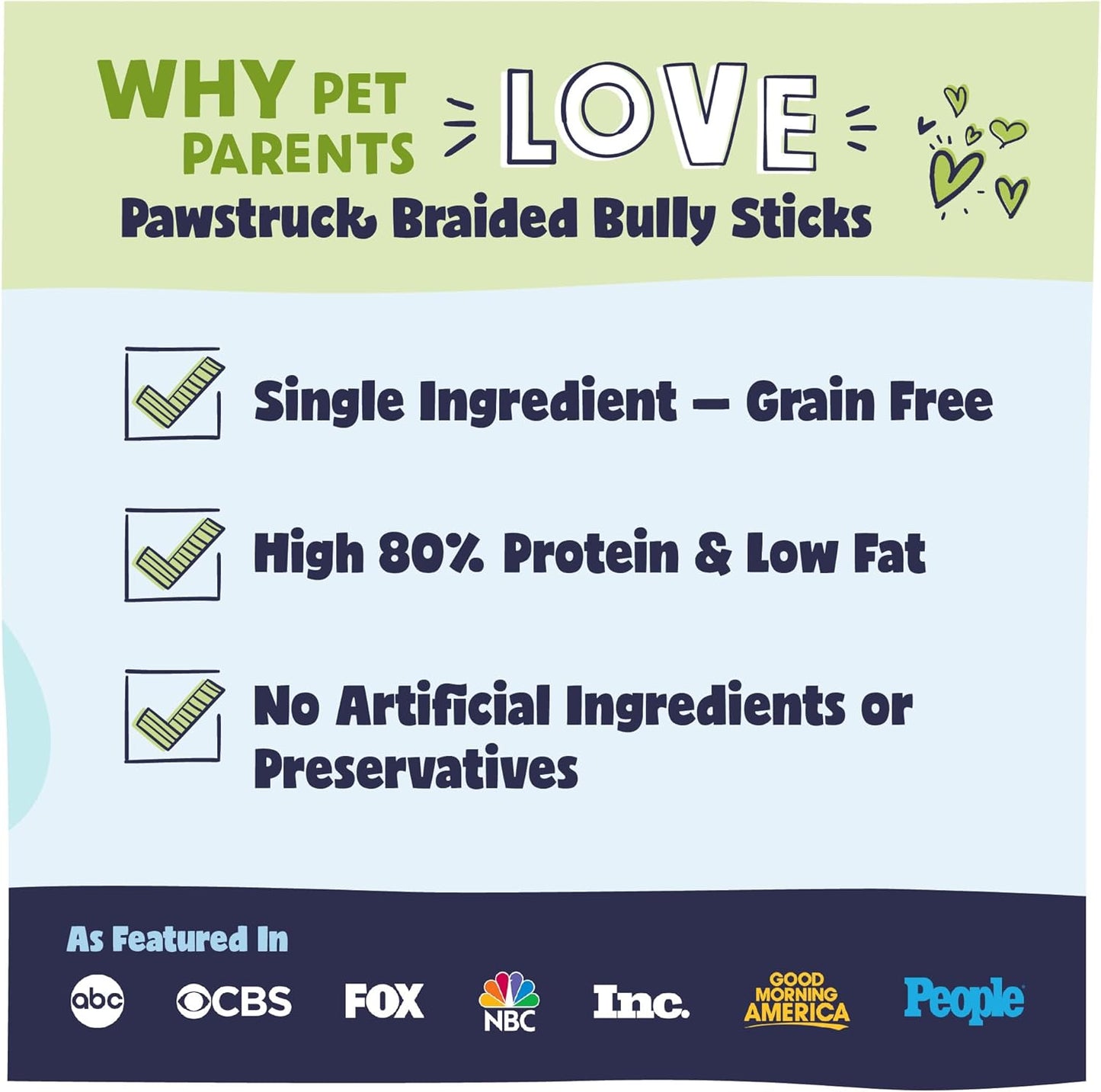 Pawstruck Natural 7” Braided Bully Sticks for Dogs, Tough Long-Lasting, Rawhide-Free, Low Odor, Healthy Single Ingredient Chew Treat for Aggressive Chewers, 10 Count, Packaging May Vary