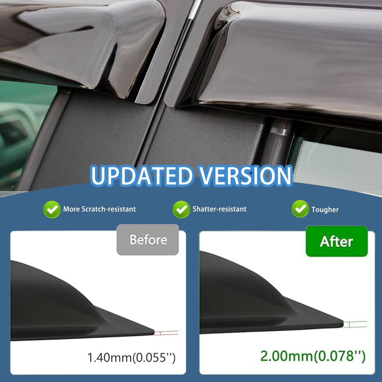 4PCS Rain Guards Fit for Honda Odyssey 2005-2010, Front & Rear Window Visors Wind Deflector, Outside Mount Vent Shade 2005 2006 2007 2008 2009 2010, 94029