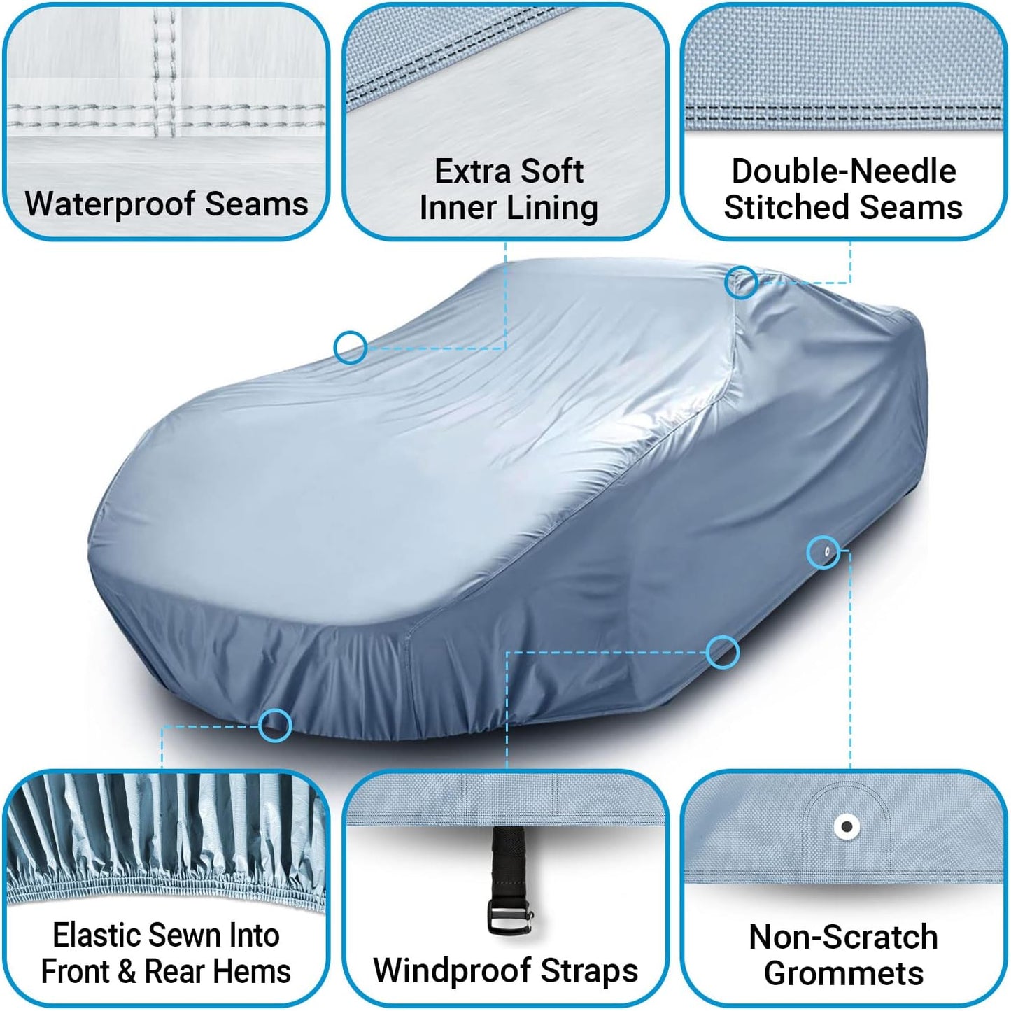iCarCover Premium Car Cover for 1977-1984 Buick Electra Heavy Duty Waterproof All-Weather Automobiles Custom Fit Indoor Outdoor UV Snow Protection Covers with Straps and Bag