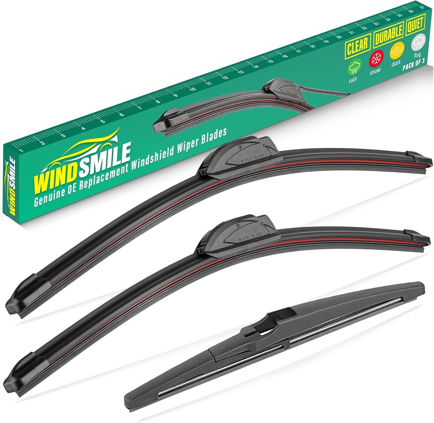 26" 16" 11" Windshield Wiper Blades Replacement for Hyundai Tucson 2022 2023 2024 Premium All Weather Front Rear Wipers Set - OEM Quality (Pack of 3)
