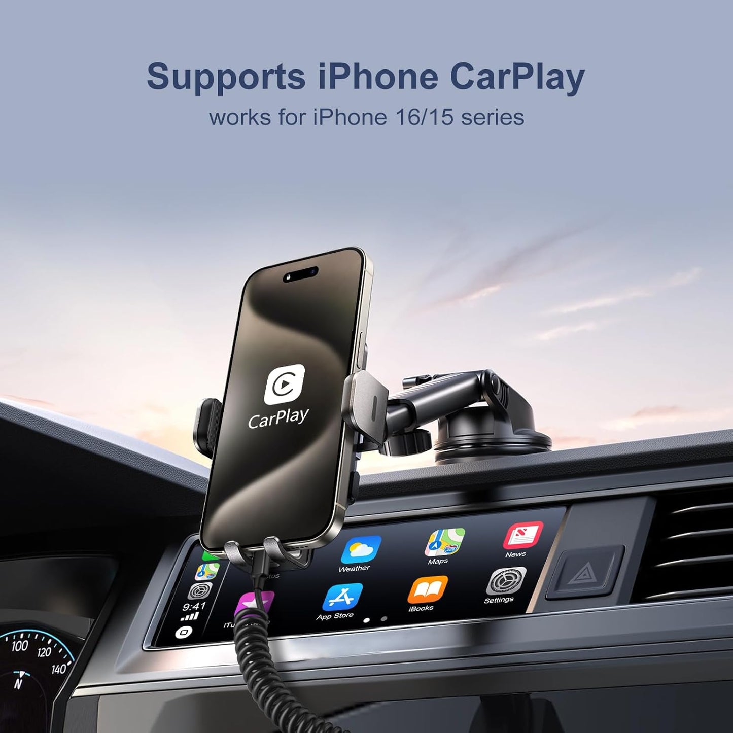 USB to USB C Cable Coiled Car Charger, C Charger Fast Charging Cord 3ft for Carplay 60W 3A Retractable Auto USB A to USB C for iPhone 16 15 Galaxy S25 Ultra S24 FE A15 A54 A35 A16, 2Pack