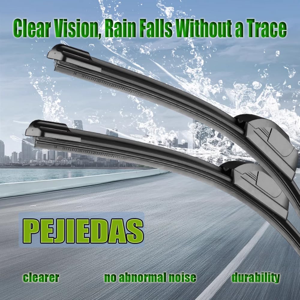 3 Wiper Blades, Front Wiper + Rear Wiper Blades for Toyota RAV4 2006-2012/Saturn xA 2004-2006 (24 inch + 17 inch + 12 inch) OE Original Style