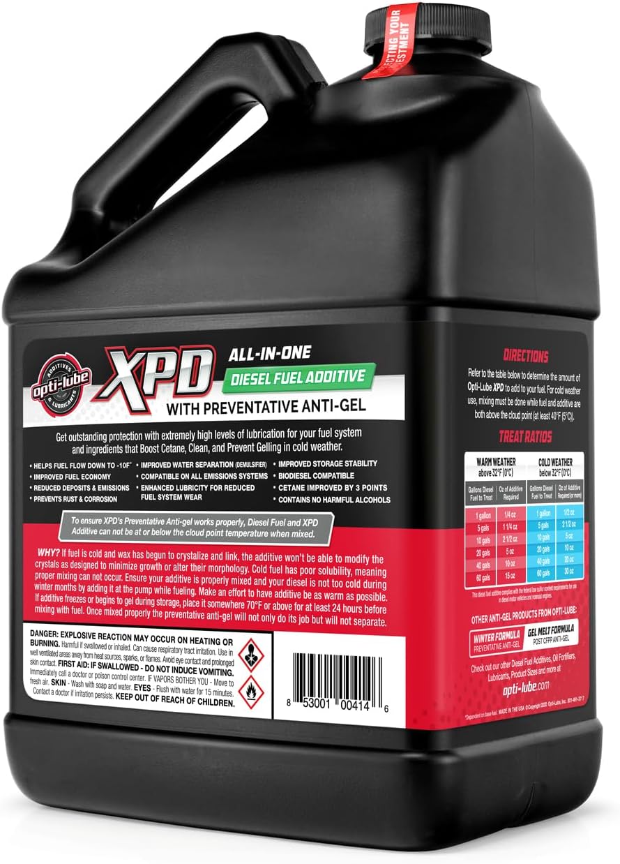 Opti-Lube XPD All-Season Diesel Fuel Additive - 1 Gallon with Accessories (1 Hand Pump and Long Neck Accessory Bottles)