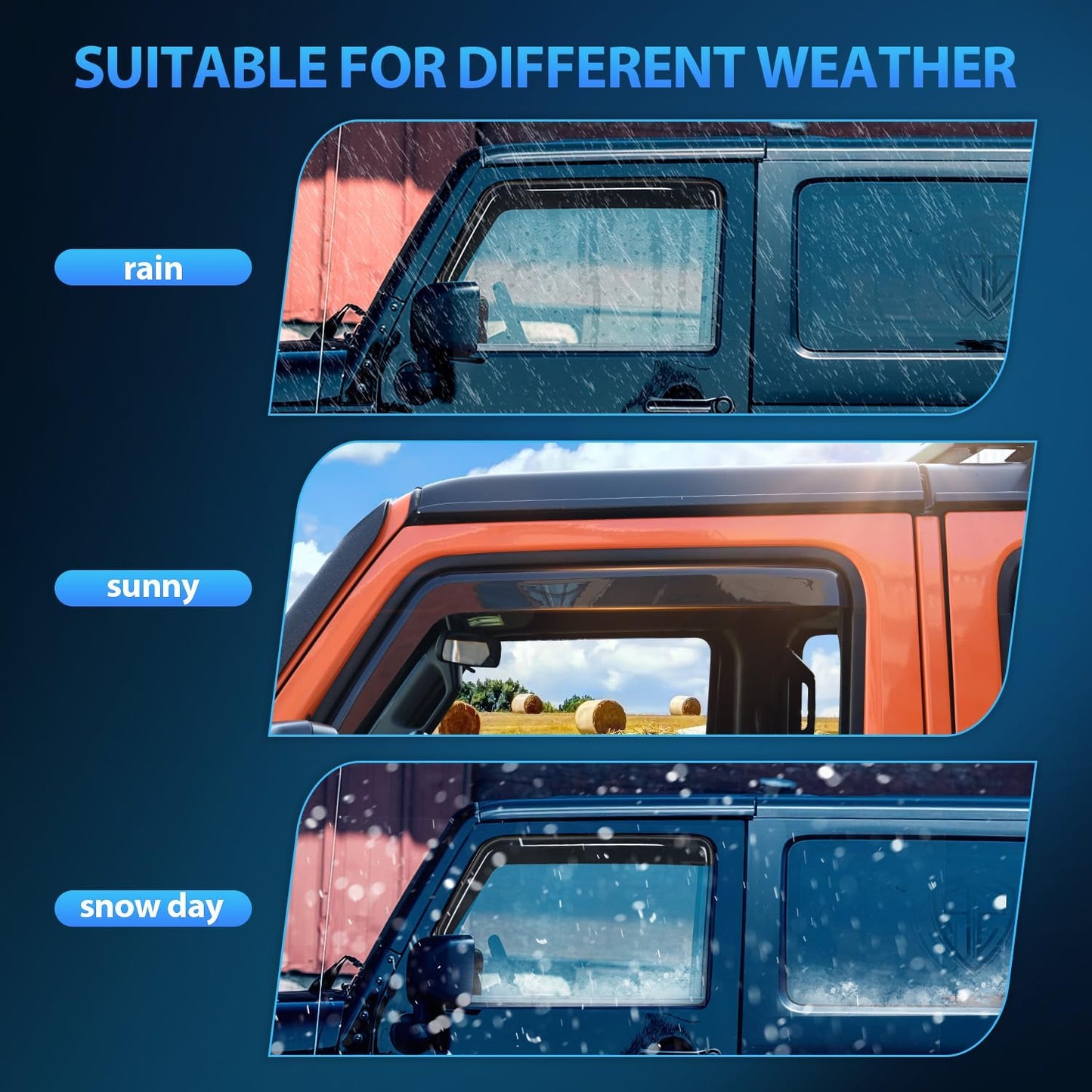 Nilight in Channel Rain Guards for Chevrolet (Chevy) Silverado 1500 Crew Cab/GMC Sierra 1500 Crew Cab 2019 2020 2021 2022 2023 2024 2025 Vent Window Visors-4pcs