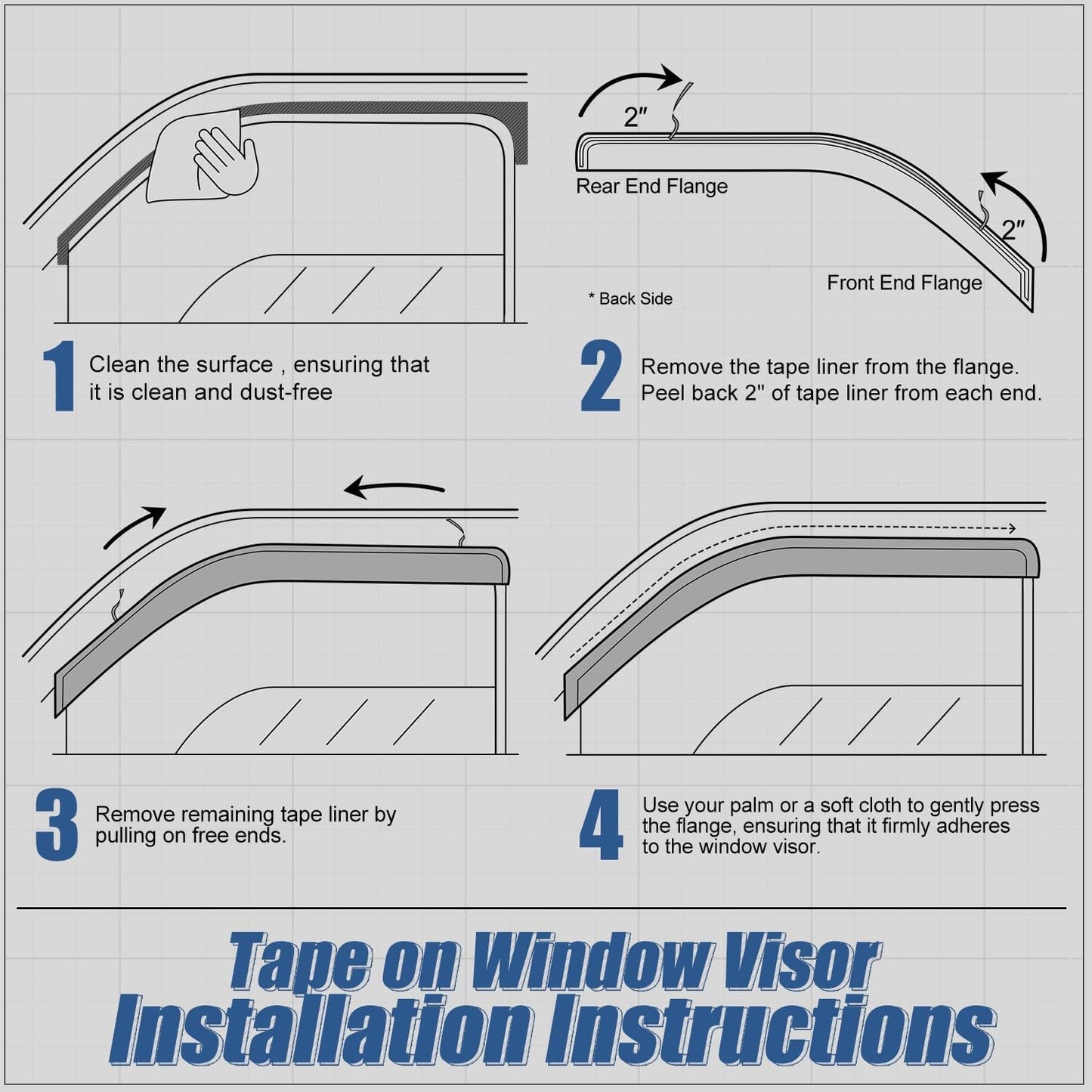 Auto Dynasty 4Pcs Carbon Fiber Pattern Window Visors Compatible with 2002-2008 Audi A4 S4 RS4, Tape-On Front & Rear Window Deflectors Rain Guards Sun Air Side Vent Shade, Exc Convertible, Glossy Black