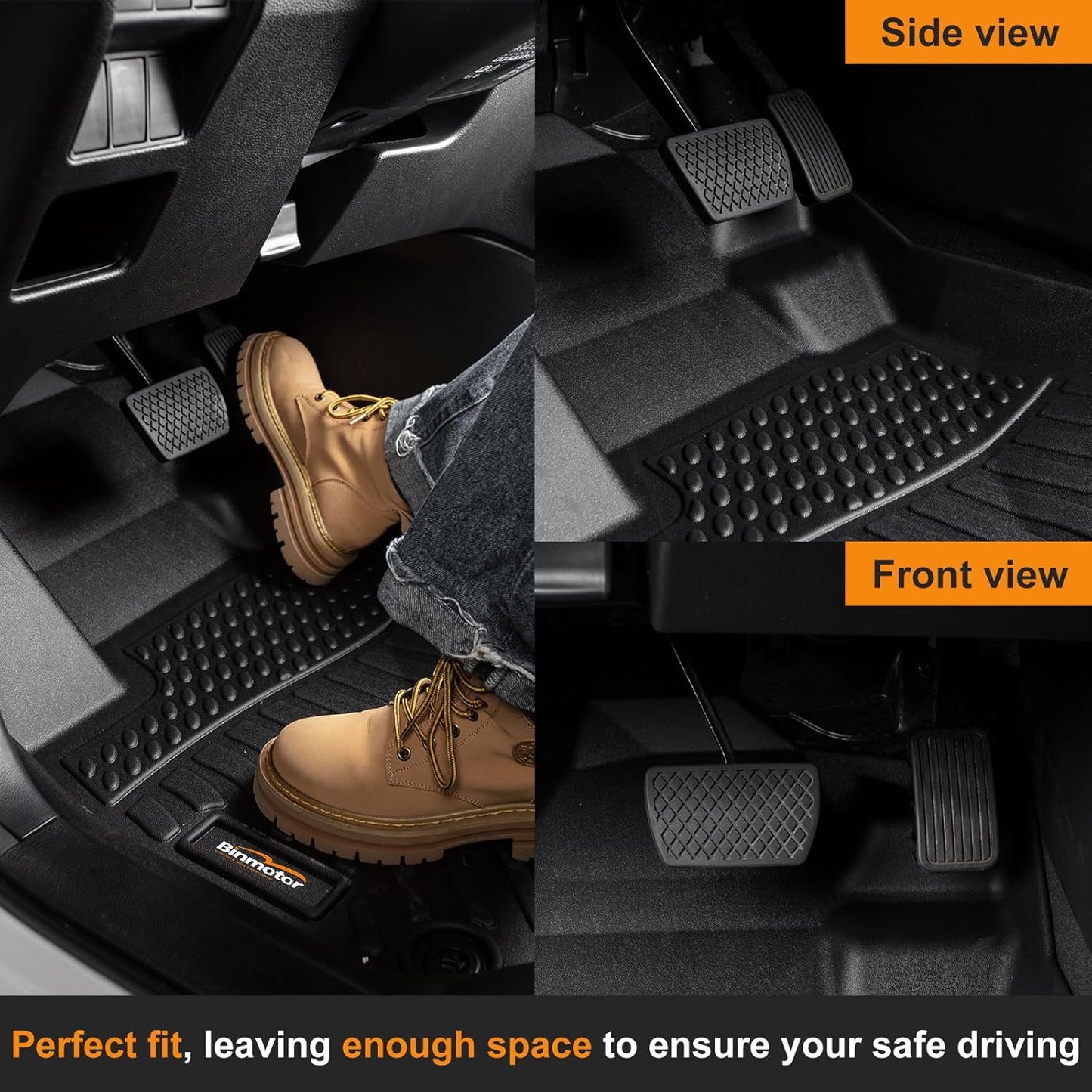 Binmotor-All Weather Car Floor Mats and Cargo Liner Set for BMW I4 2022-2025, 2 Rows with Cargo Mat TPE Rubber Liners for BMW I4 Accessories-Black