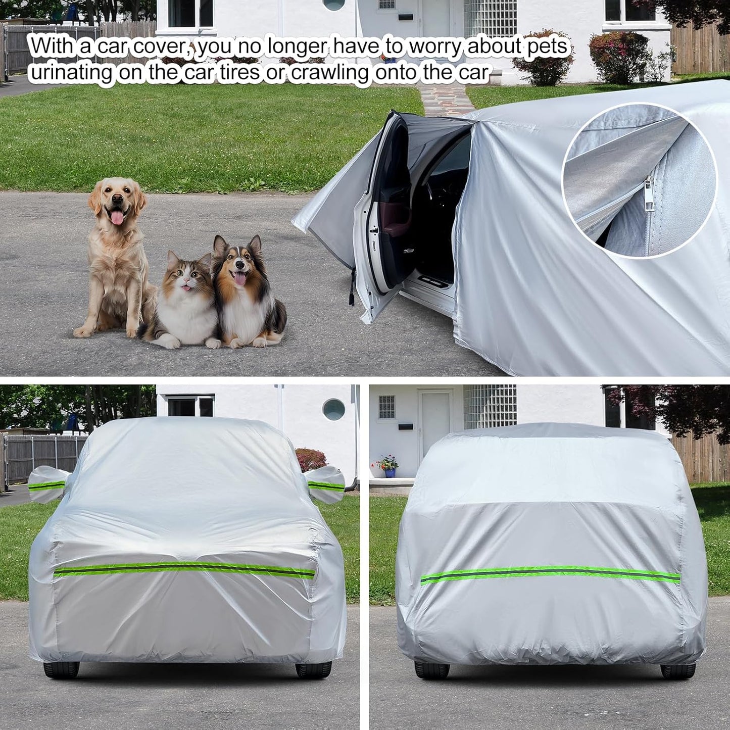 TUCAREST 6-Layers Full Car Cover Waterproof All Weather Truck Covers, Weatherproof UV Sun Protection Snow Dust Storm Resistant Car Covers (Fit for Truck 198"-220")