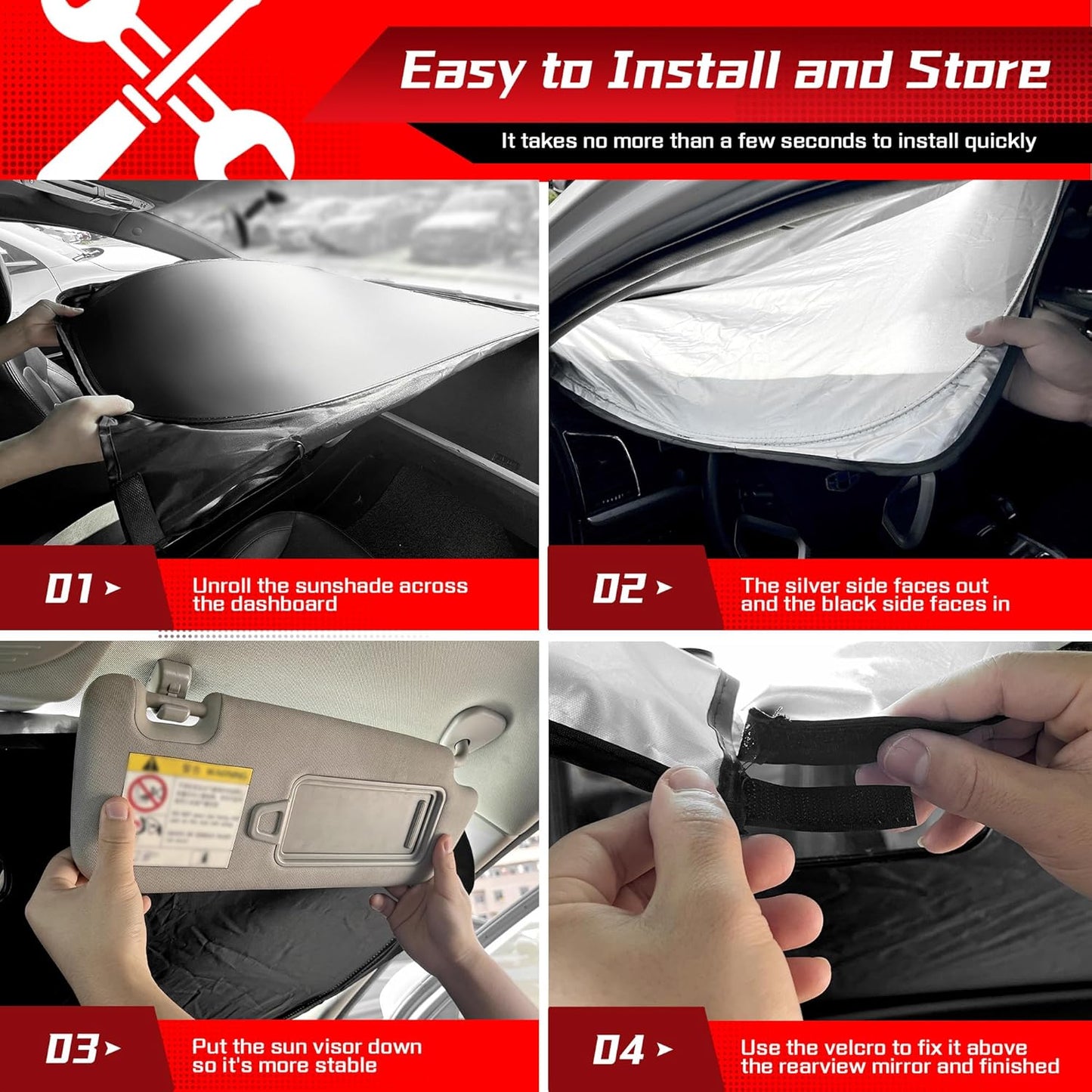 ARISMOTOR Windshield Sun Shade for Kia EV9 2024-2025, Custom Fit Foldable Front Window Sunshade Sun Visor Protector, Block UV Rays Keep Your Car Cooler