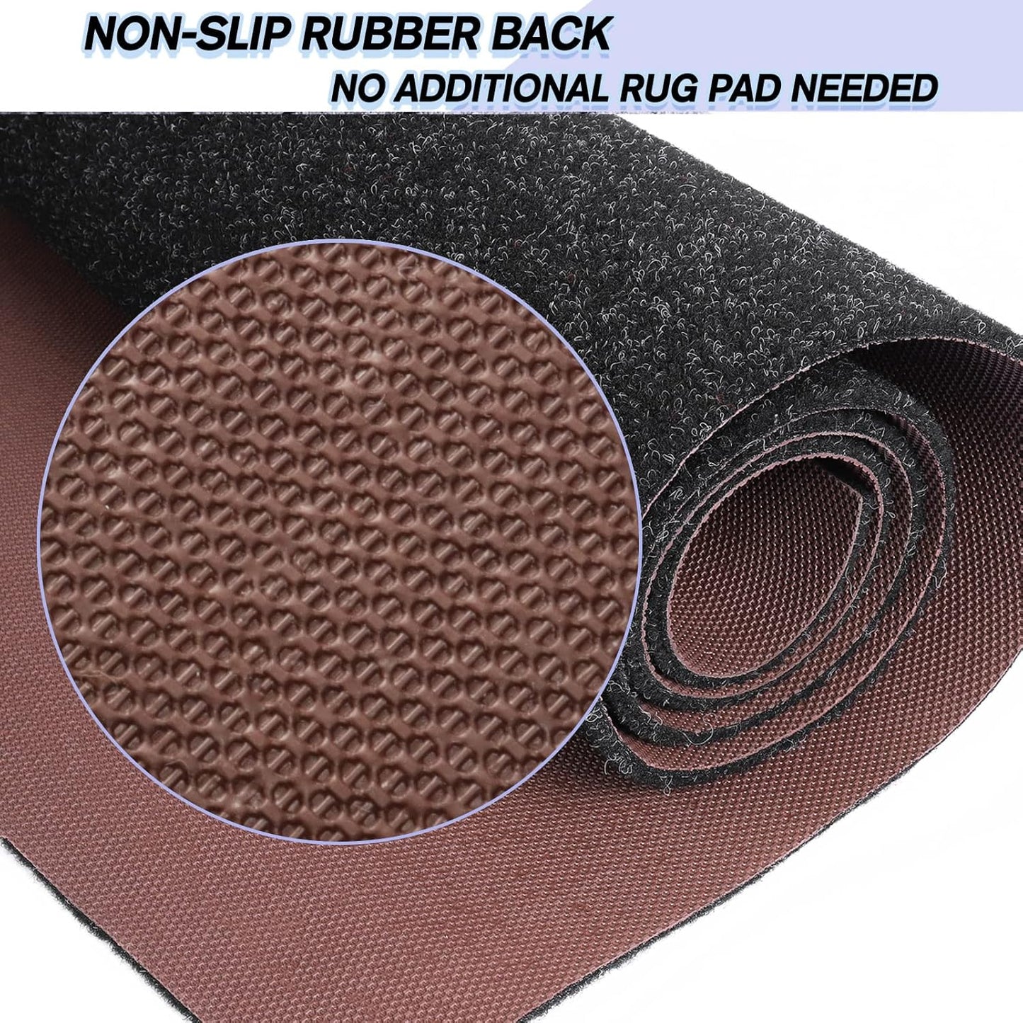 Custom Size Backed Non-Slip Area Rugs Runner, Easy Clean, Waterproof Runner Rugs for Hallway Entryway, Kitchen, Laundry, 3FT x 59FT, Black