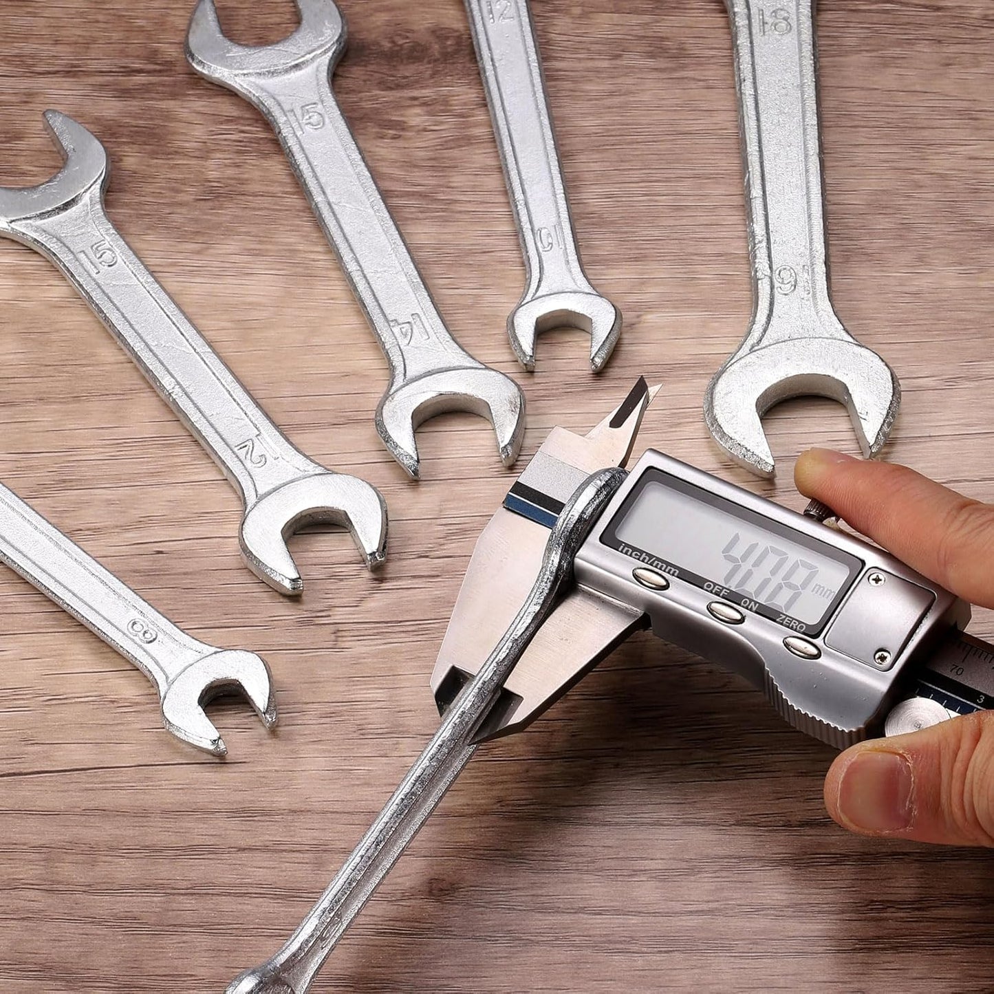HARFINGTON 2pcs Double Open End Wrench 16mm x 18mm Metric 15 Degree Offset Angle Small Flat Head Wrench Galvanizing Open Ended Spanner for Automotive Repair Furniture Assembly