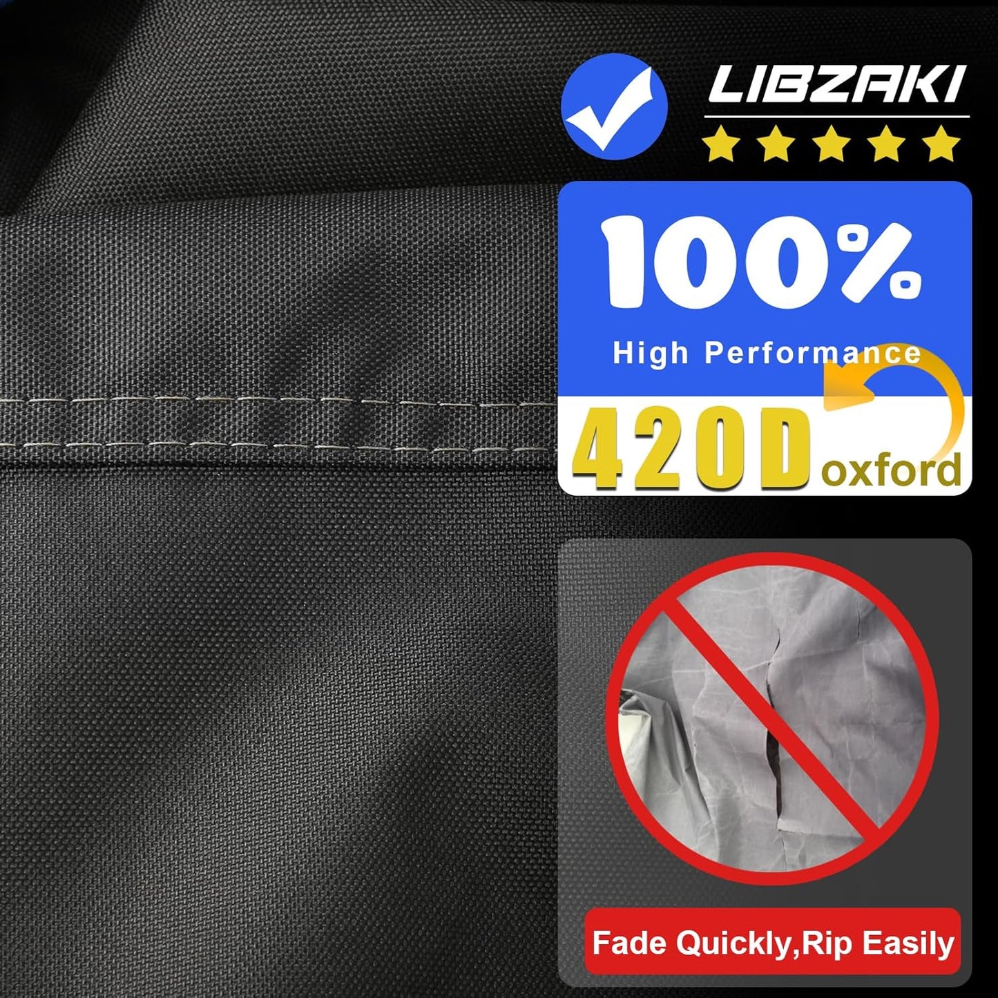 Trike Cover, Heavy Duty 420D Waterproof for Harley Davidson, Goldwing, Chieftain, Challenger, Elite Storage, Black
