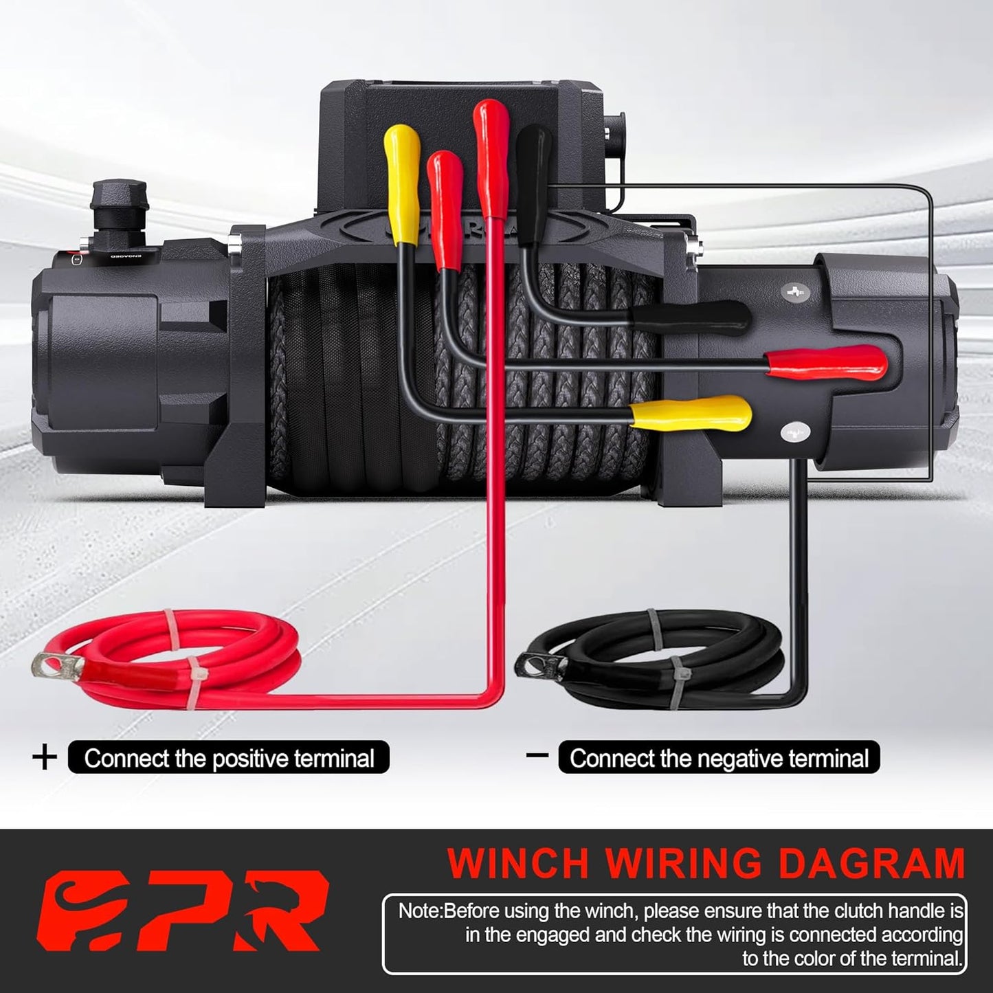 OPENROAD 12000 lb Recovery Winch with Synthetic Rope and 2 Wireless Remotes - IP68 Waterproof 12V Electric Winch for Jeep, SUV, Truck & Trailer - Panther Series 3S