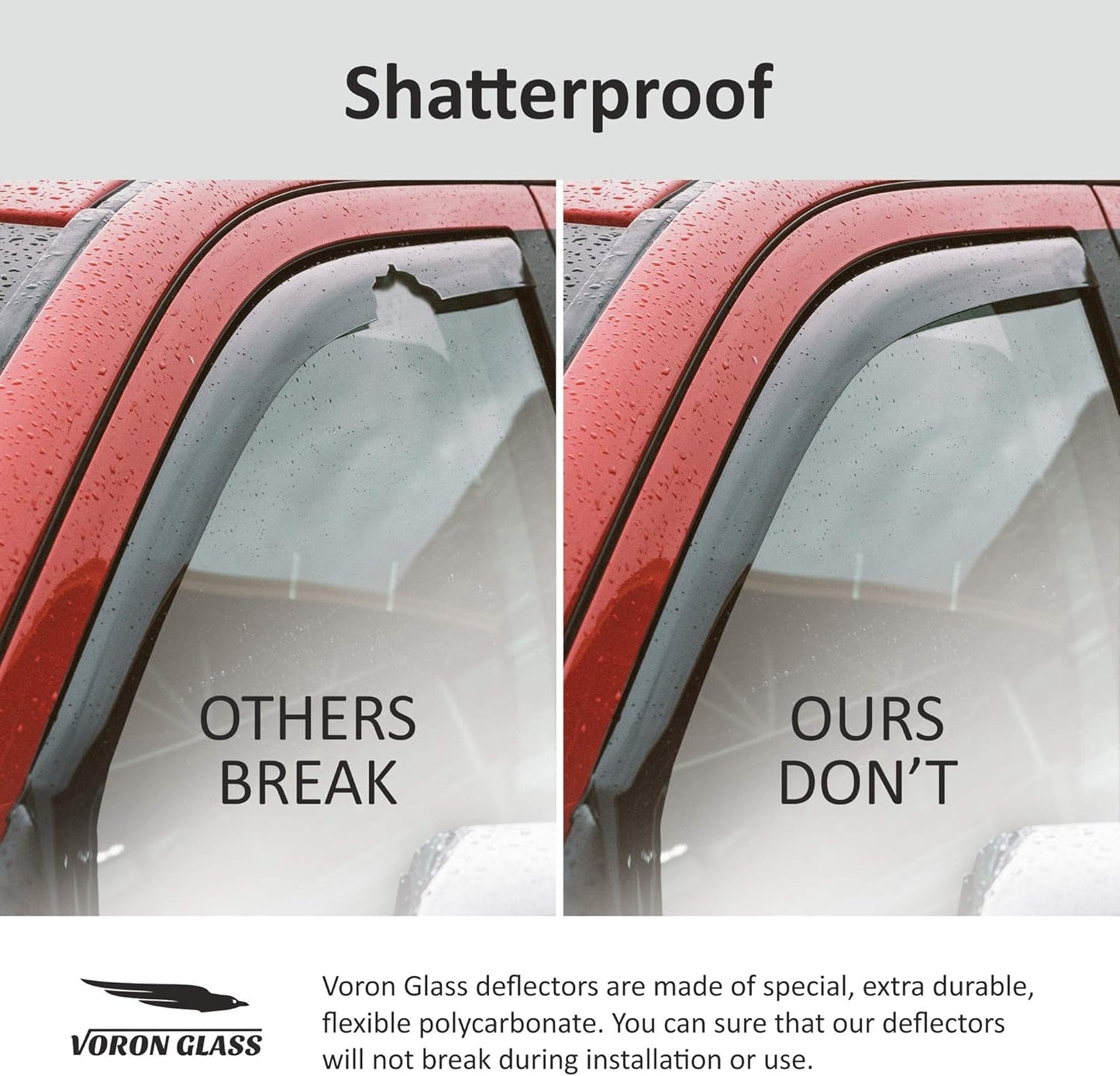 Voron Glass in-Channel Extra Durable Rain Guards for Subaru XV Crosstrek 2018-2023/Subaru Impreza 2017-2023 Hatchback, Window Deflectors, Vent Window Visors, 4 Pieces - 200477