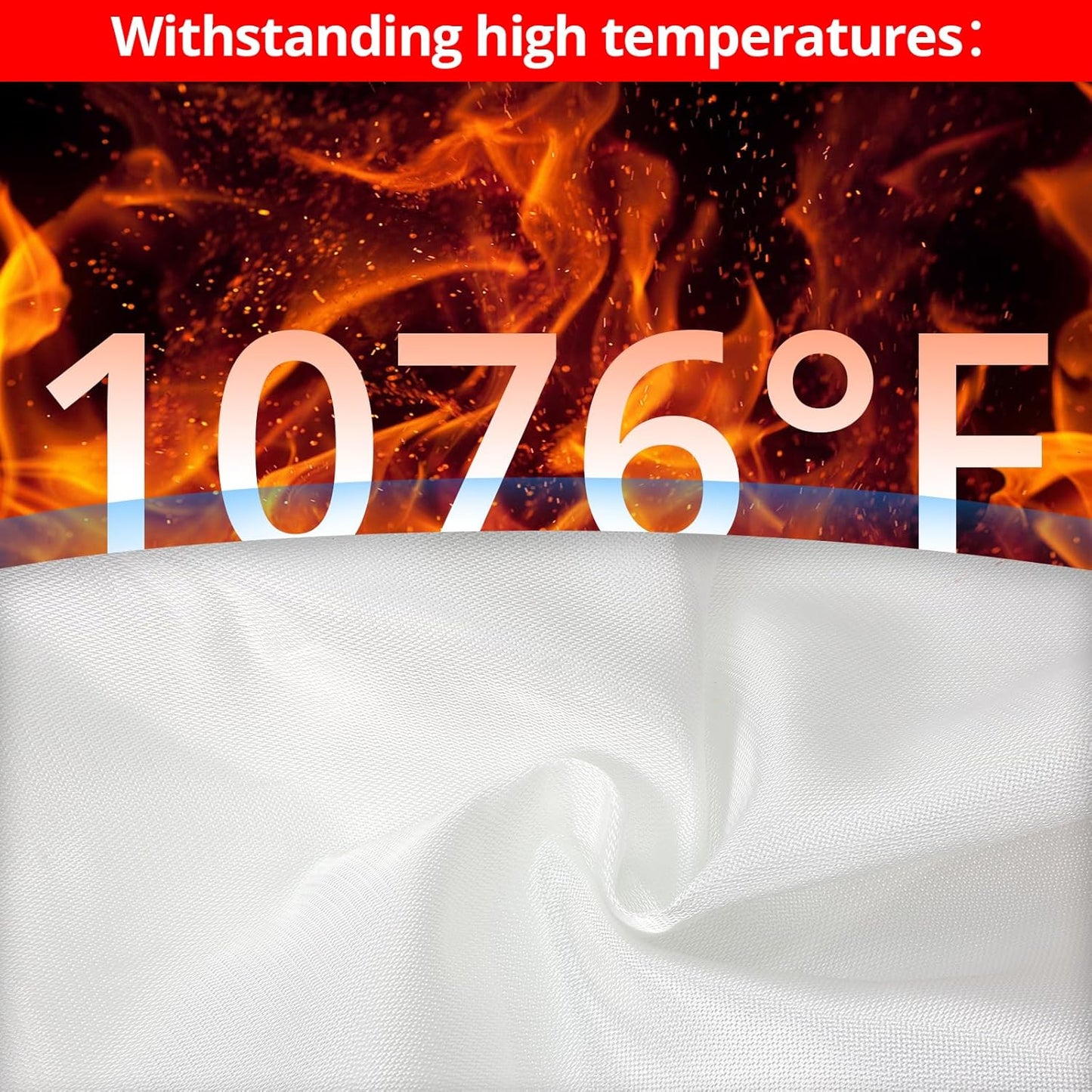 SecuCaptain Emergency Fire Blanket for Home - 60"x60" X-Large Flame Retardant Blankets with Fireproof Tabs for House Camping Kitchen Fire Protection Survival Safety 1 Pack