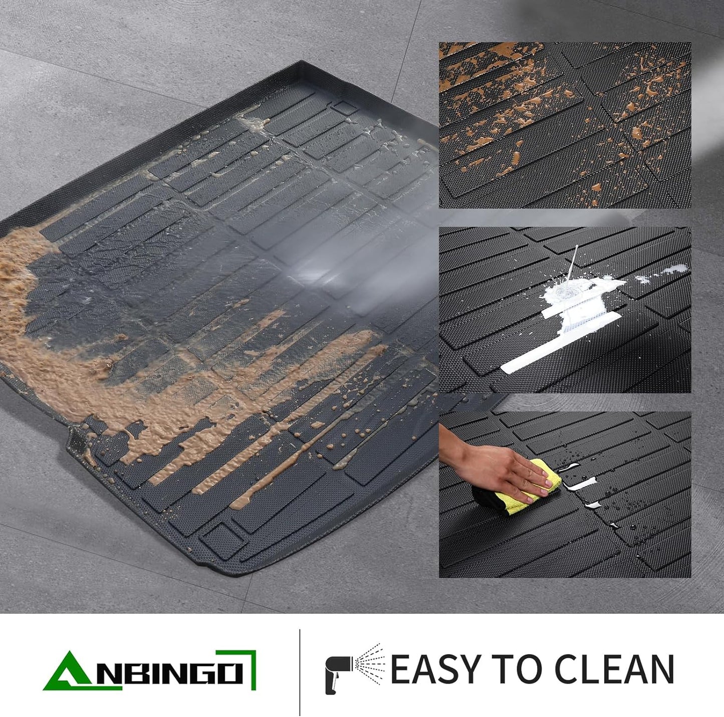 ANBINGO®-Floor Mats & Cargo Liner for 2012-2017 Chevy Equinox & GMC Terrain (Not for Equinox EV) All Weather Accessories Black
