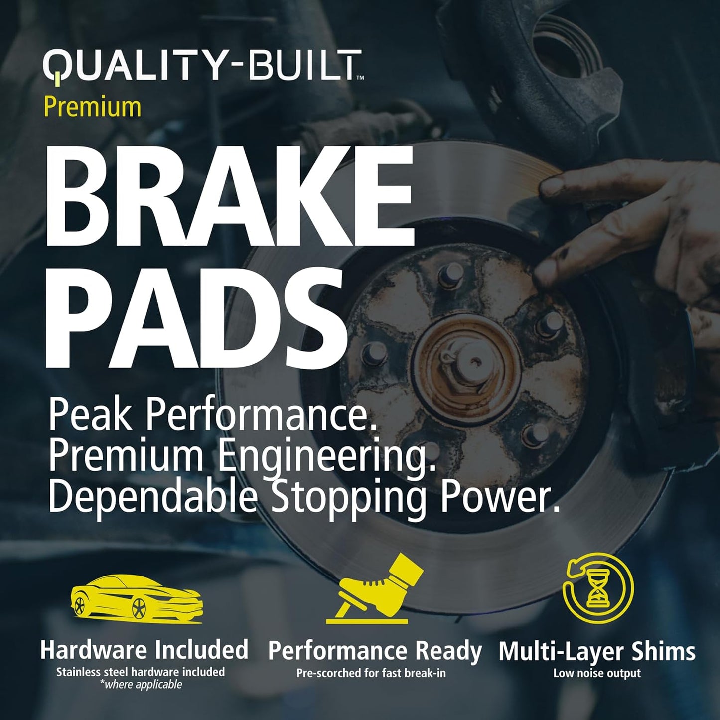 Premium Semi-Metallic Rear Brake Pads (1001-2405M) Compatible with Chevrolet Express 3500 2024-2021, Express 4500 2024-2021, GMC Savana 3500 2024-2021, Savana 4500 2024-2021