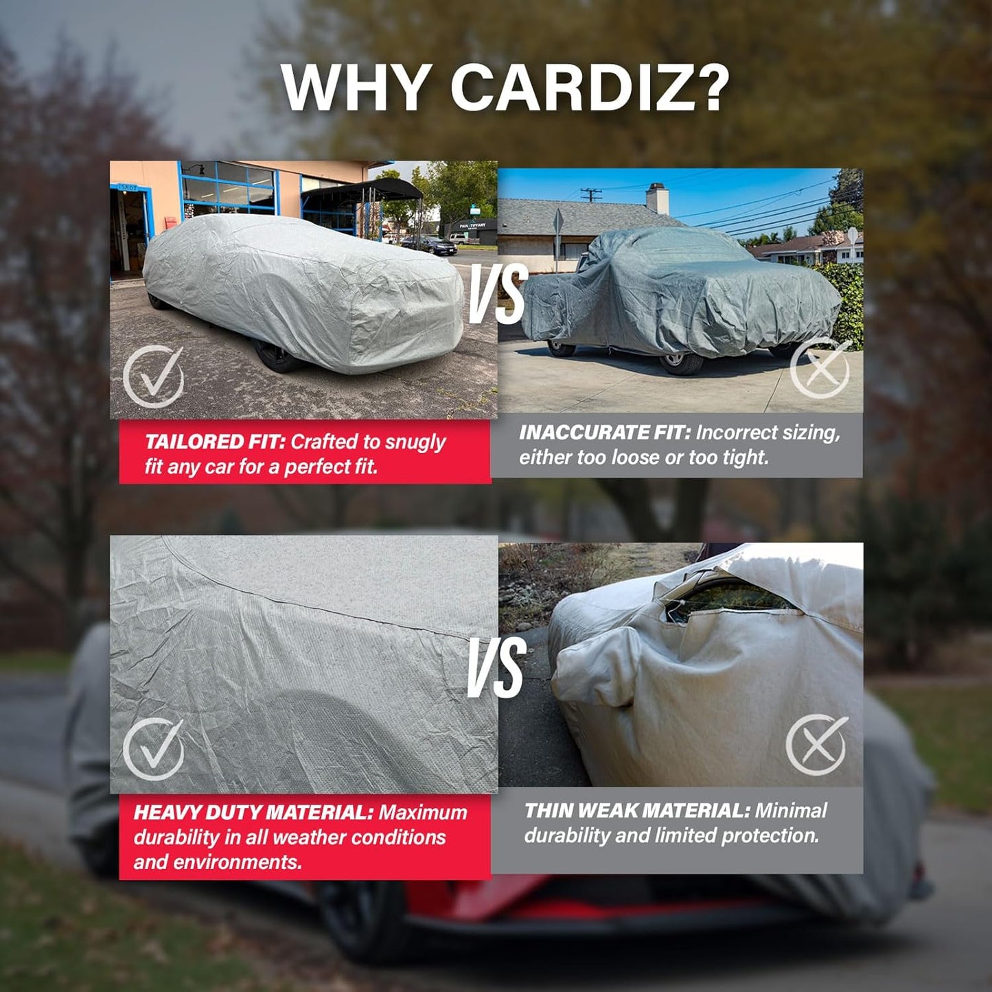 Supreme Full Car Cover - Semi Custom Fit for HHR 2006-2011 Wagon 4-Door | All-Weather Protection: Waterproof, Dustproof, Windproof, UV-Resistant | Includes Accessories