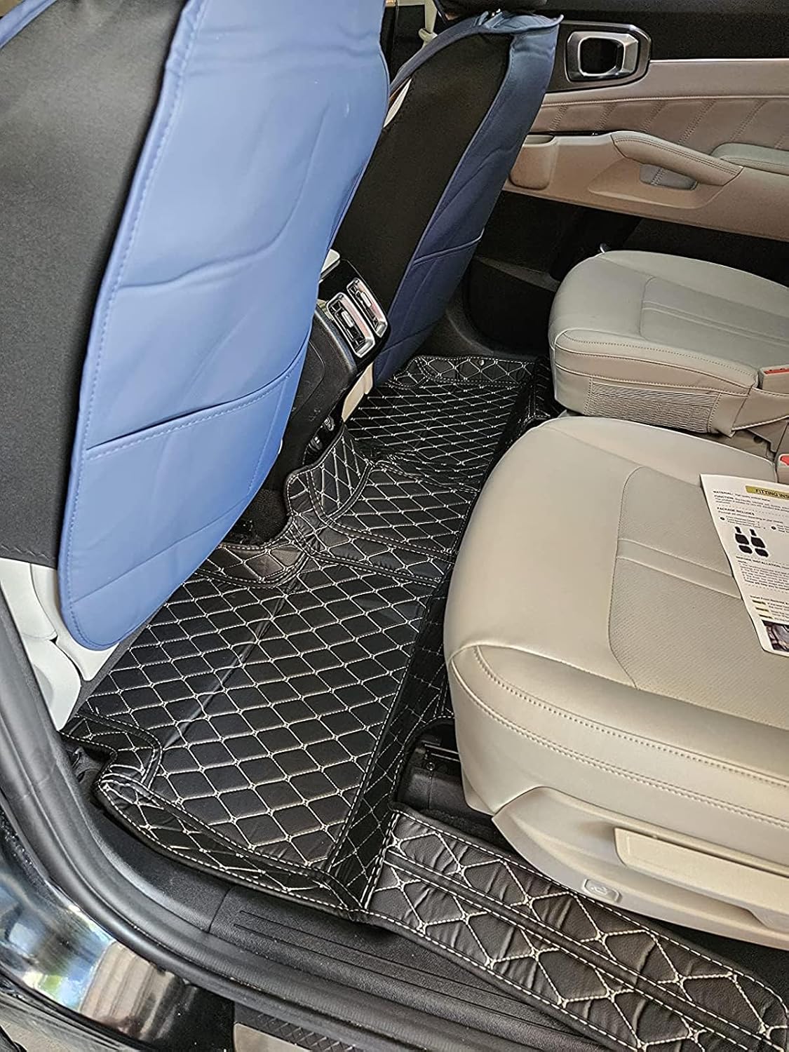 Custom Car Floor Mat Compatible with BMW Mercedes-Benz Toyota Cadillac Lexus Honda Infiniti Nissan Hyundai Kia Audi All Models Cars Sedans SUVs Automotive Mats (Red Beige)