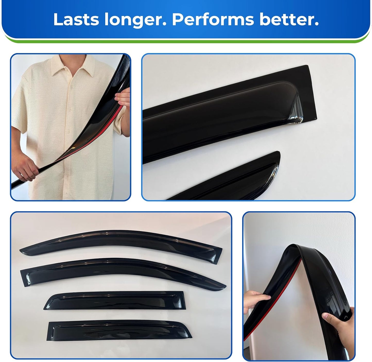 KPY Window Visor Compatible with Buick Envision 2021-2023, 4PC Rain Guard Side Window Vent Deflectors Tape-On Style, 2021 2022 2023
