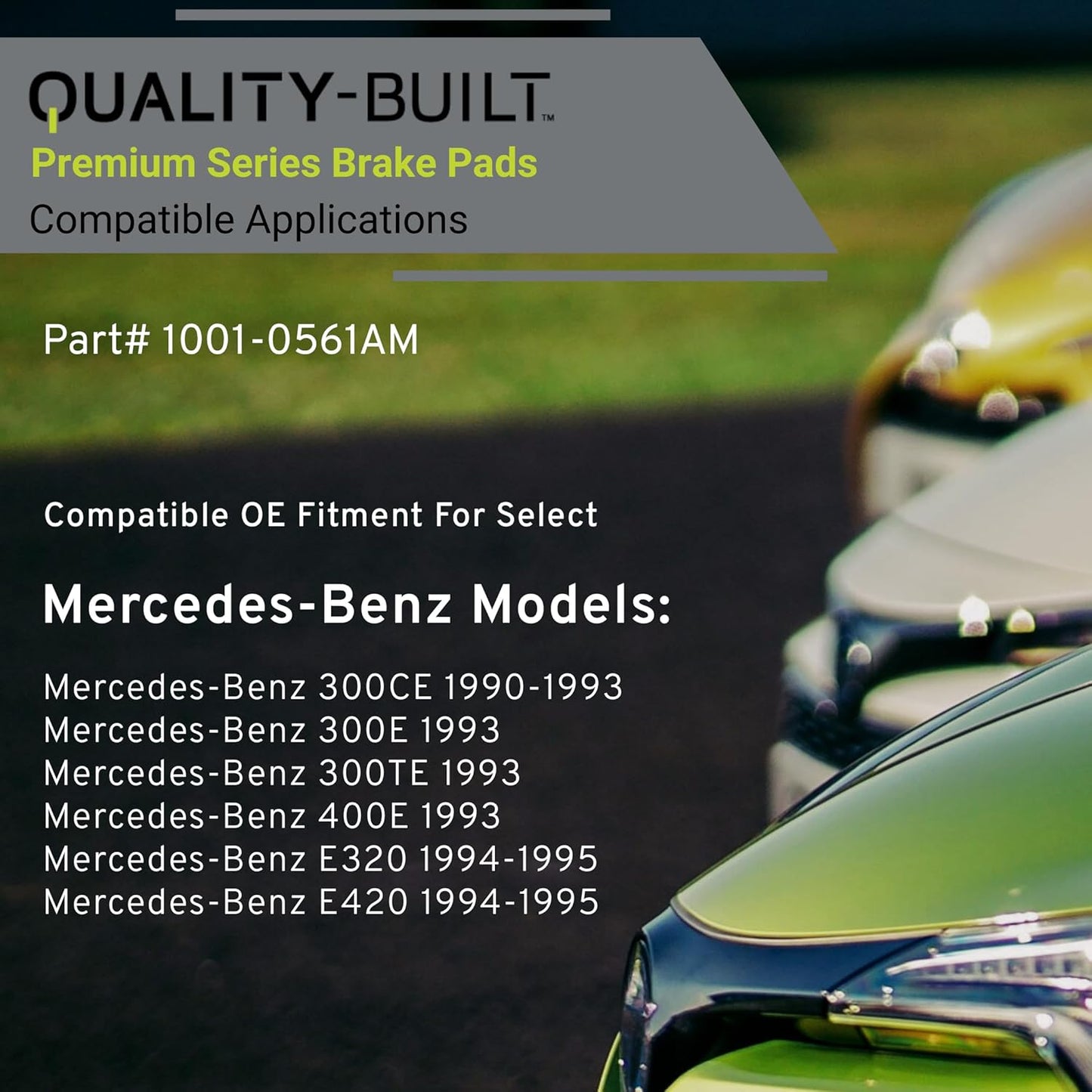 Premium Semi-Metallic Front Brake Pads (1001-0561AM) Compatible with Mercedes-Benz 300CE 1993-1990, 300E 1993, 300TE 1993, 400E 1993, E320 1995-1994, E420 1995-1994