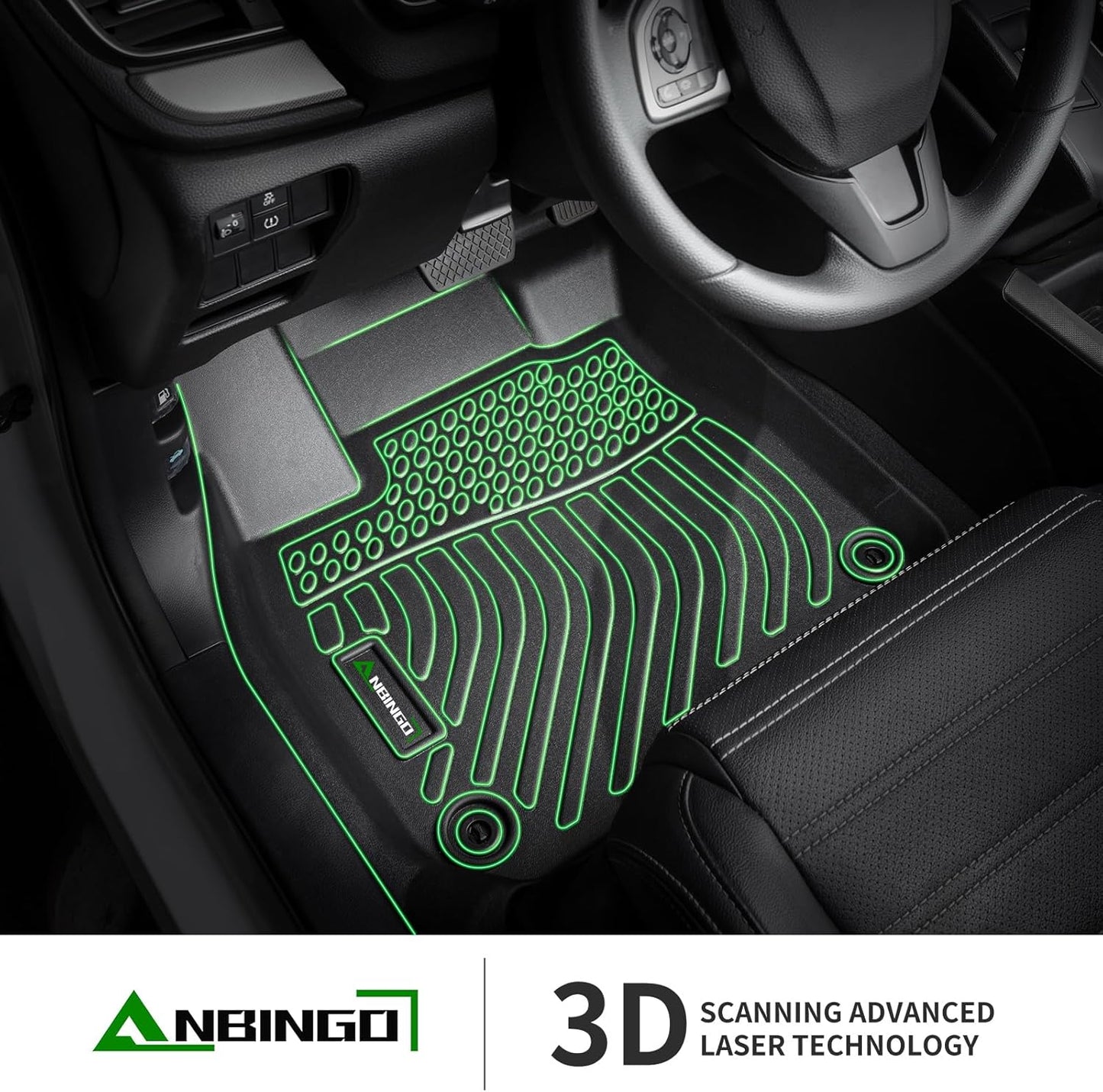 ANBINGO®-Floor Mats & Cargo Liner for Nissan Kicks 2025 2026 SR/SV (Only fit Upper Cargo Deck) All Weather Protection TPE Full Set Floor Mats for 2025 2026 Nissan Kicks Accessories